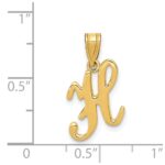 14KY Script Letter H Initial Pendant - Image 4