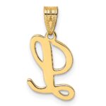 14KY Script Letter L Initial Pendant - Image 3