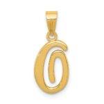 14KY Script Letter O Initial Pendant