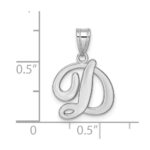 14KW White Gold Script Letter D Initial  Pendant - Image 4