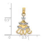 14k and White Rhodium LOVE Christmas Tree Charm - Image 3